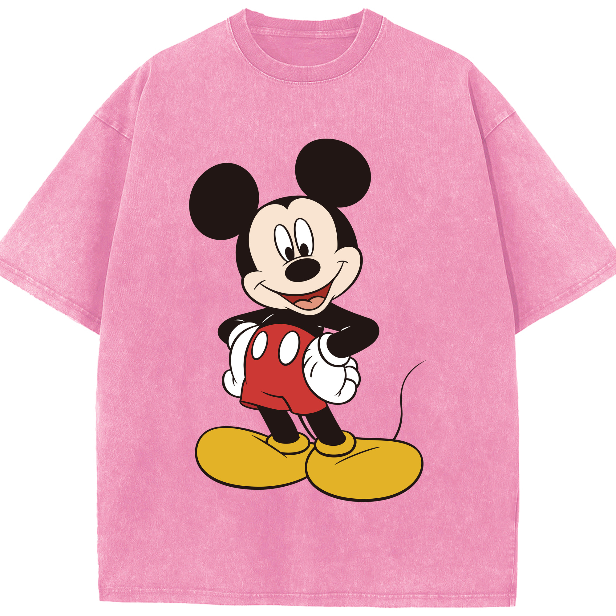 （画像用） ミッキーマウス Mickey Mouse 綿100% ヴィンテージ風 半袖Tシャツ（フロントプリント）